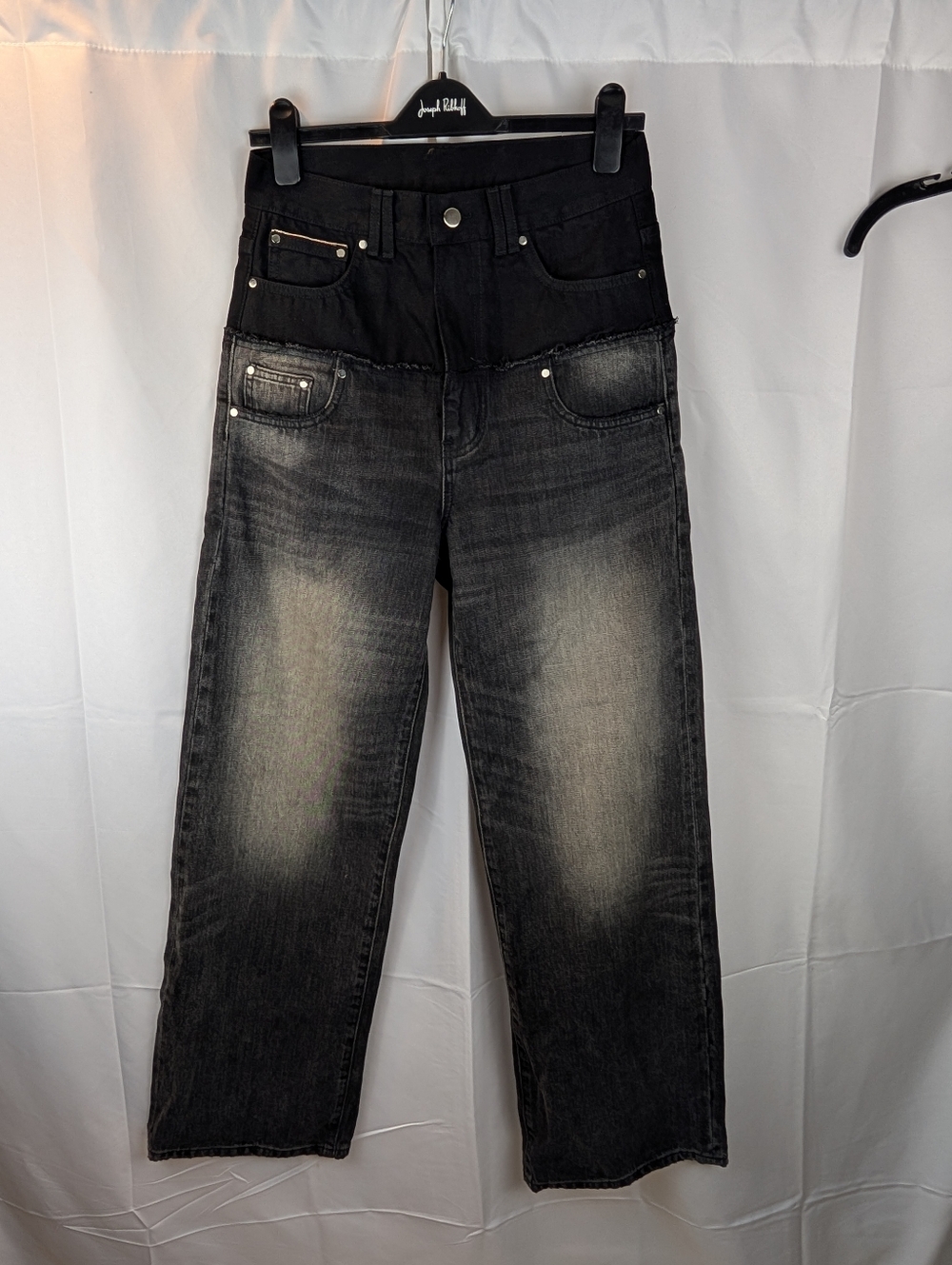 Men's Black Washed Jeans - Comfort Waistband